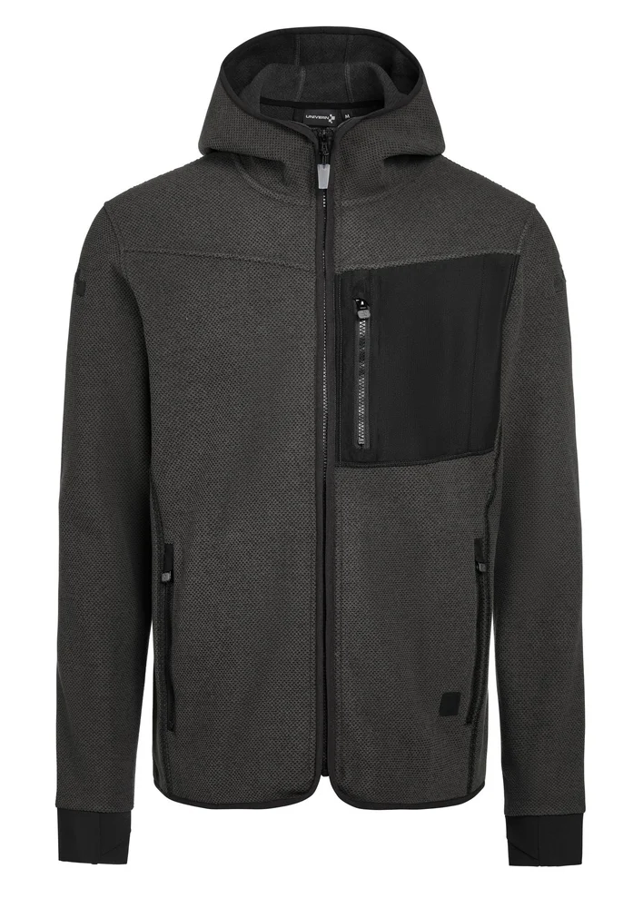 FLEECEJAKKE HOODIE LARVIK 98410 GRÅ v:2894946