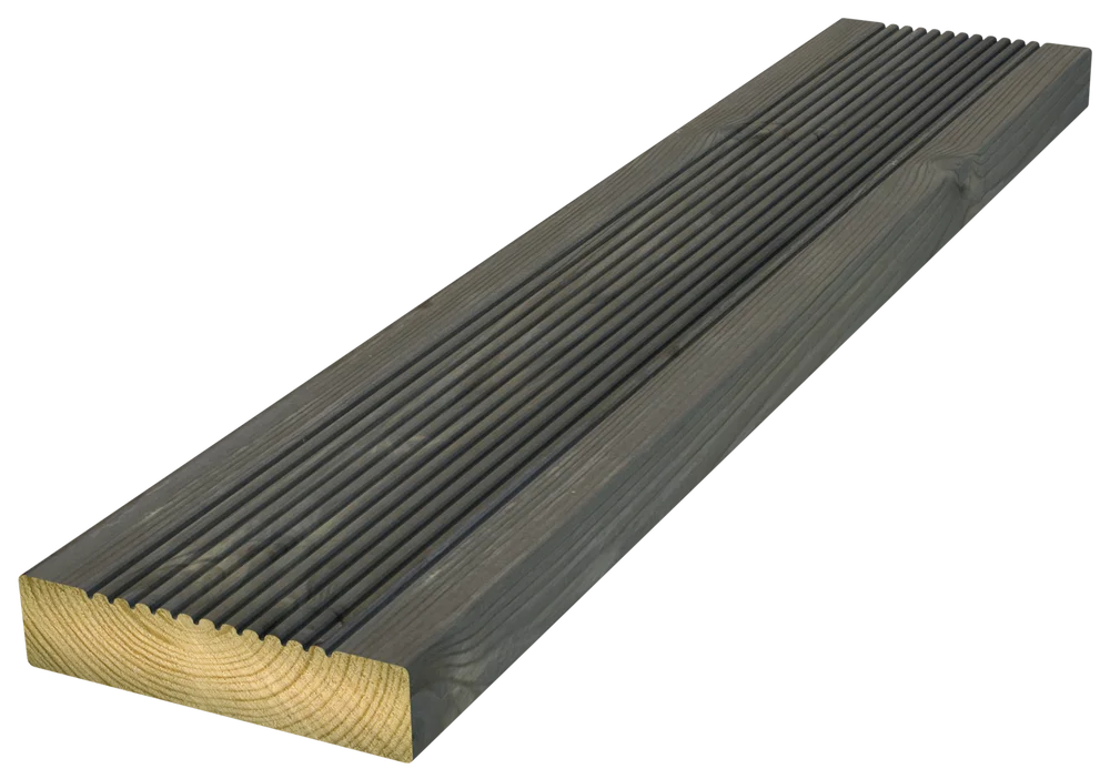 Terrassebord Rillet 28x120x4200 Furu Royalimpregnert Grå – Moelven v:6241846