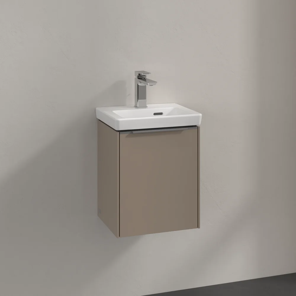 V&B SUBWAY 3.0 SERVANTSKAP 35X42 HØYRE TAUPE HÅNDTAK I KROM v:8531853