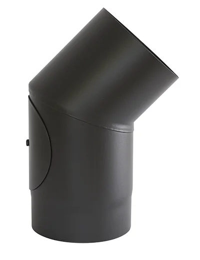 Røykrør Ø125 sort matt emalje,1,1mm 45gr kne med luke v:6797150