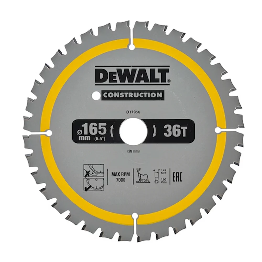 DEWALT SAGBLAD OPPLADBAR 165X20X36T DT1950 v:1951387