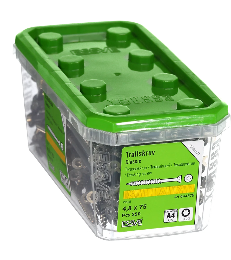 Terrasseskrue classic 4,8×75 a4-250 a4 syrefast stål v:1402684
