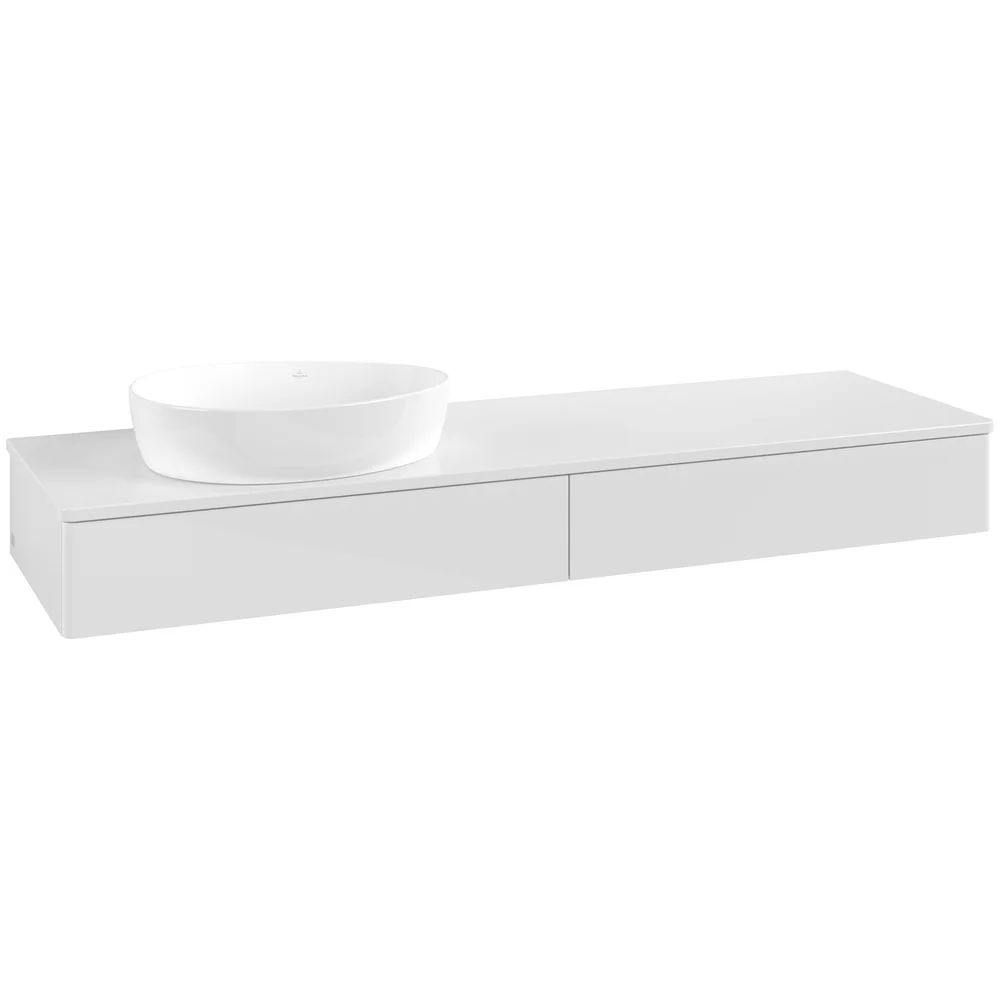 V&B ANTAO SERVANTSKAP 2 SKUFFER GLATT 1600X190X500 VENSTRE M/KRANHULL HVIT v:1495276