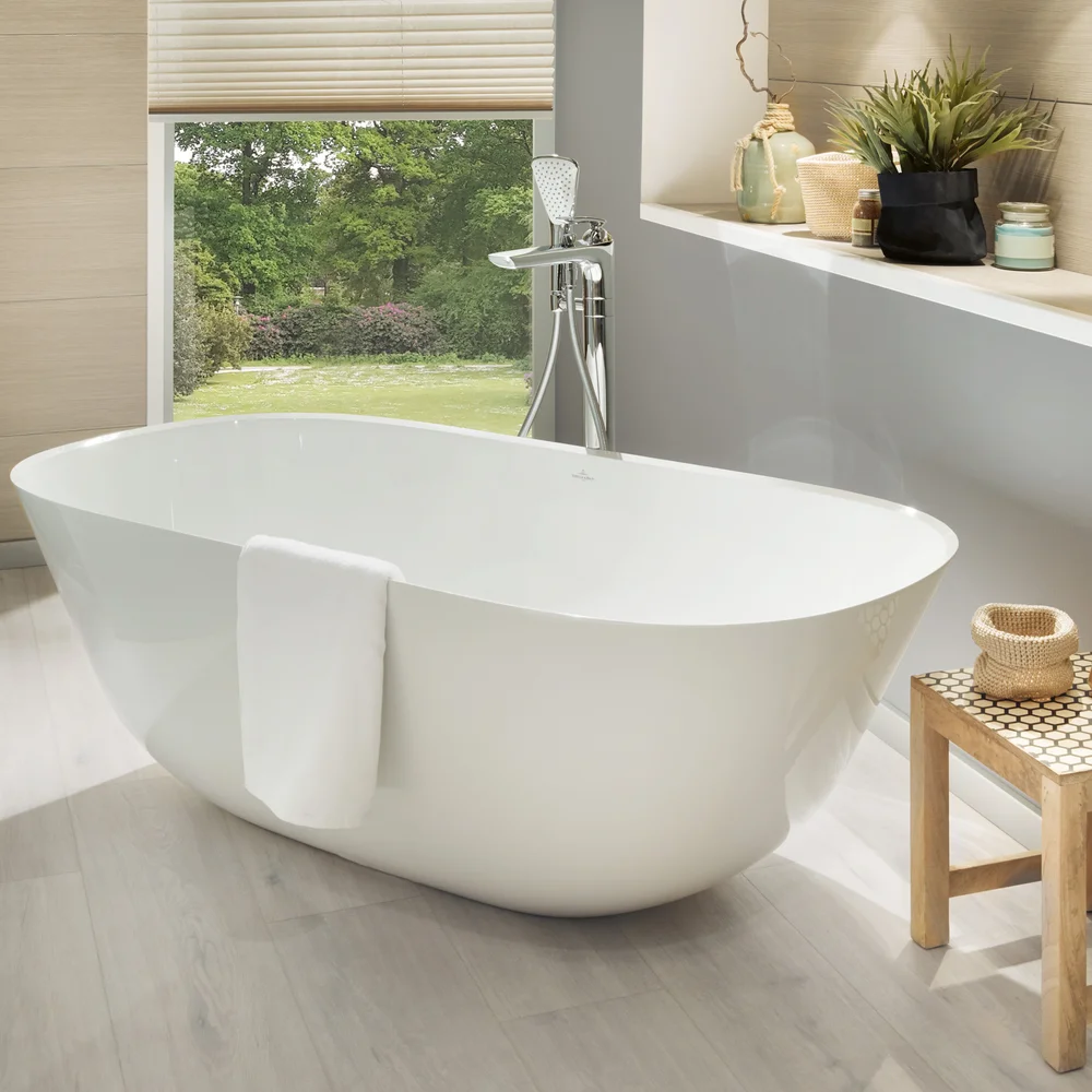 V&B THEANO FRITTSTÅENDE BADEKAR 155X75 HVIT ALPIN v:7633593