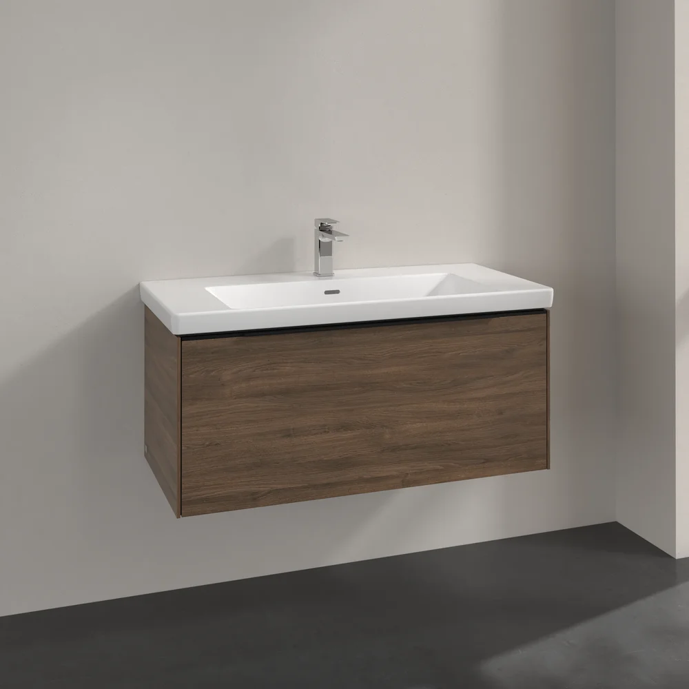 V&B SUBWAY 3.0 SERVANTSKAP 97X42 ARIZONA OAK HÅNDTAK I VOLCANO BLACK v:9406625