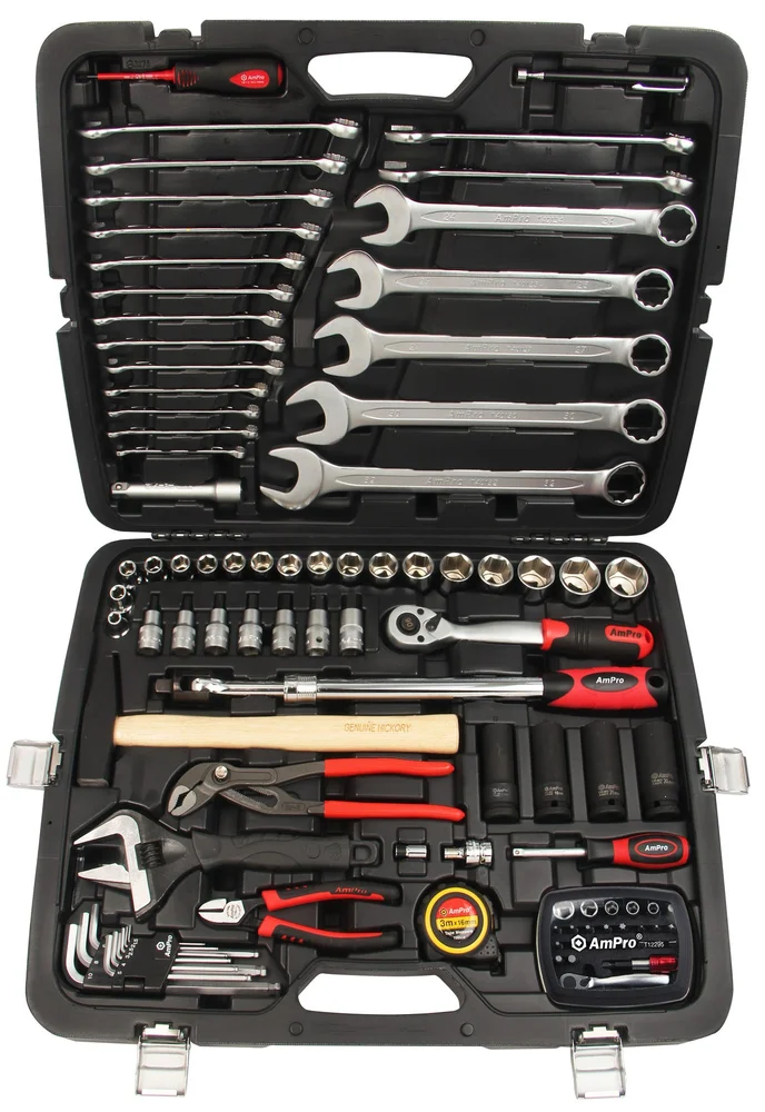 AMPRO PIPENØKKELSETT 1/4"-1/2" 97 DELER v:5336102 AMPRO PIPENØKKELSETT 1/4"-1/2" 97 DELER v:5336102