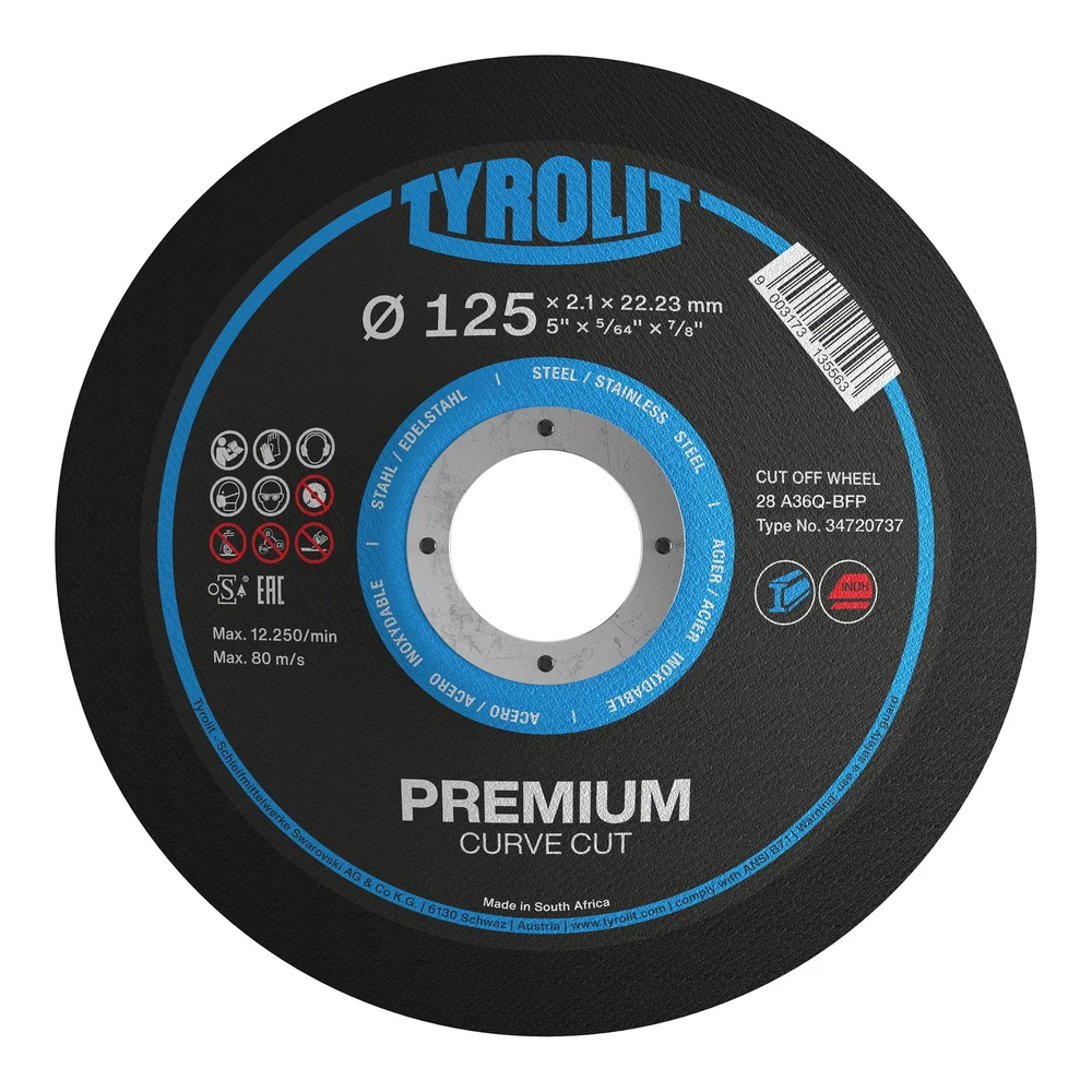 TYROLIT KAPPESKIVE 125X2,1 CURVE CUT 2IN1 v:9791063