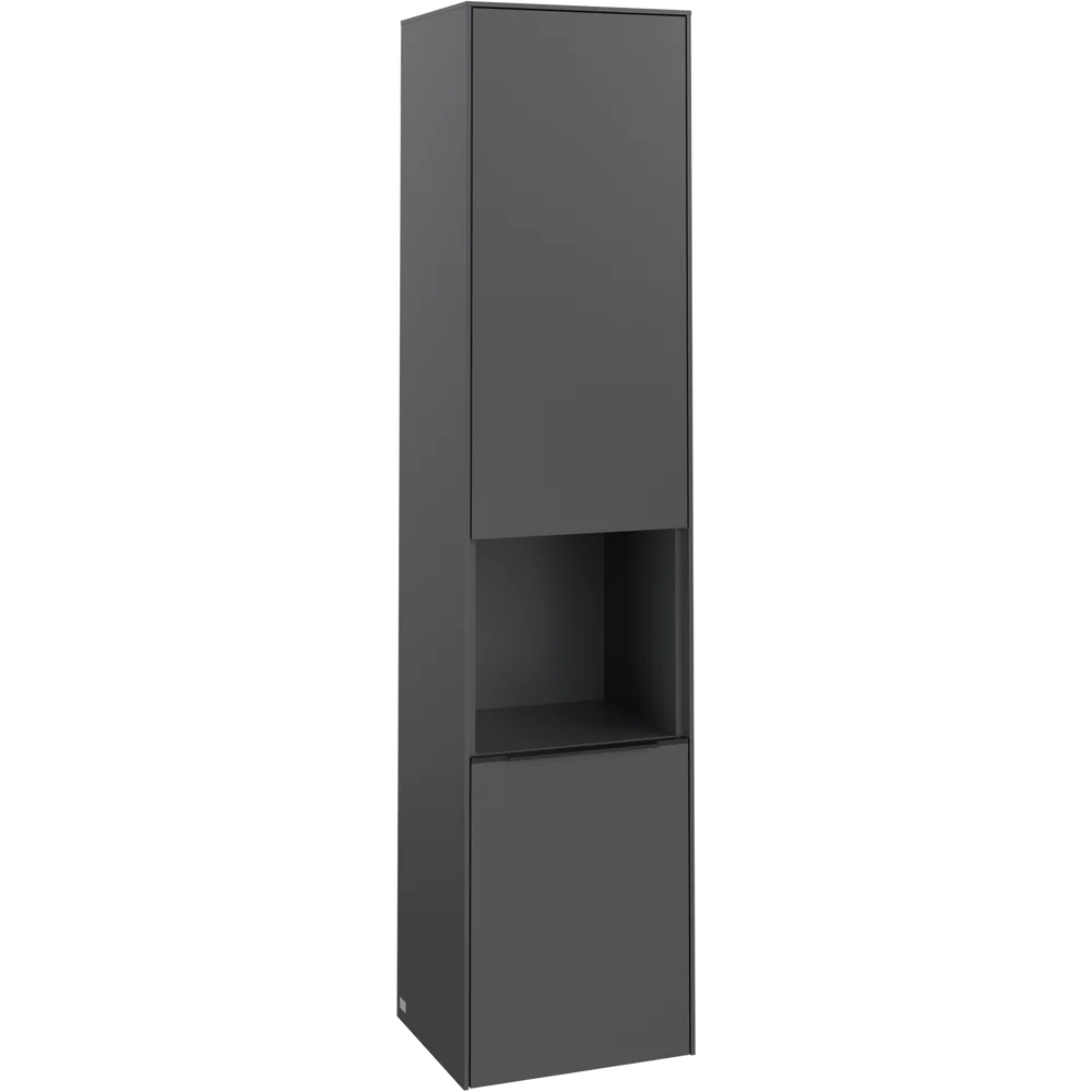 V&B SUBWAY 3.0 HØYSKAP 40X171 VENSTRE 2 DØRER & HYLLE BLACK GRAPHITE HÅNDTAK I VOLCANO v:4387472