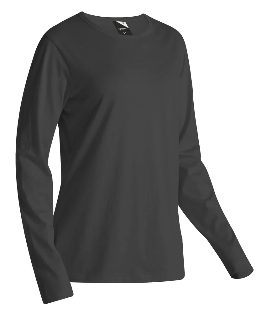 T-SHIRT BASIC G1120 LANGARM DAME MØRKGRÅ v:7839871