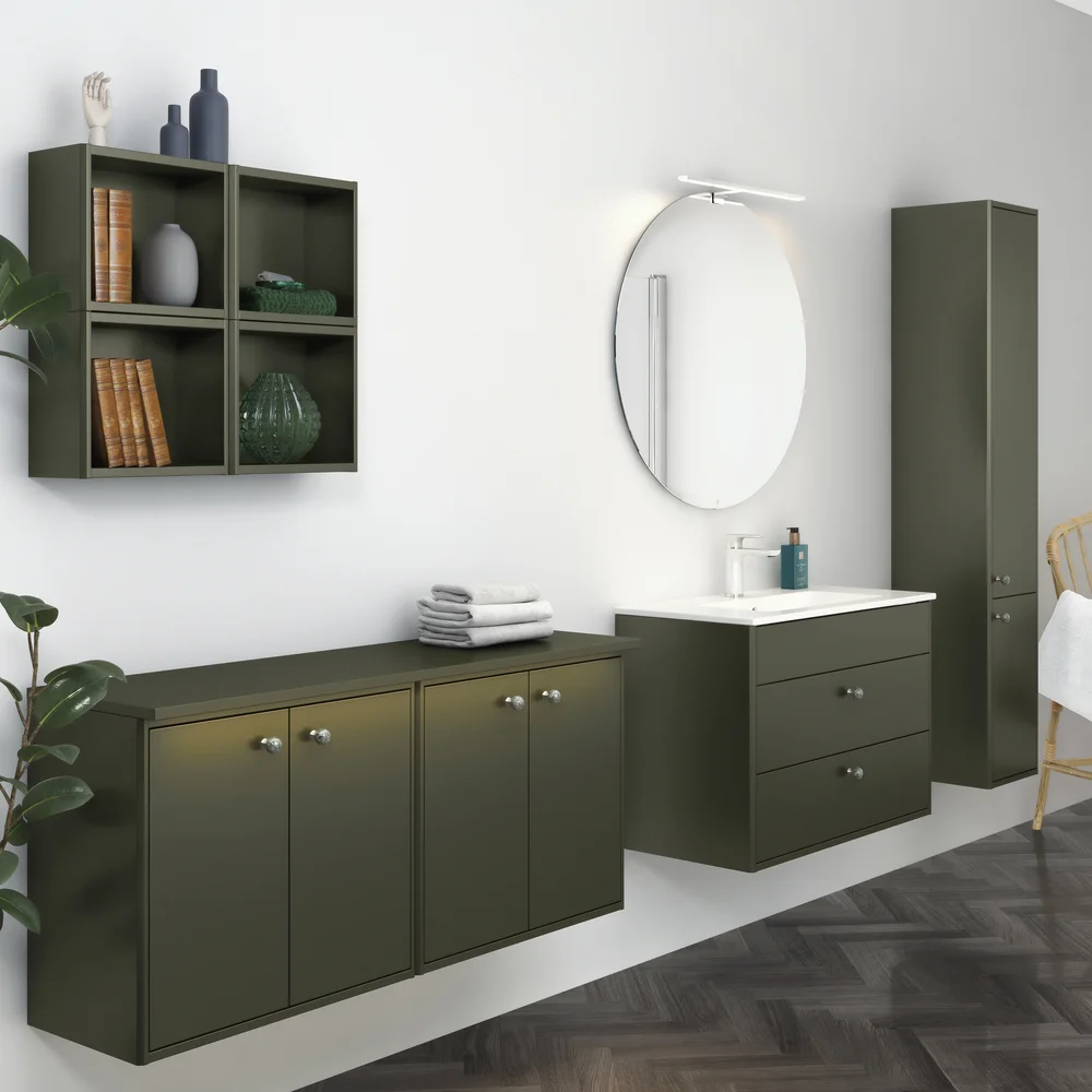 GUSTAVSBERG GRAPHIC BADEROMSMØBEL 80 CM GRØNN M/SERVANT v:9109276
