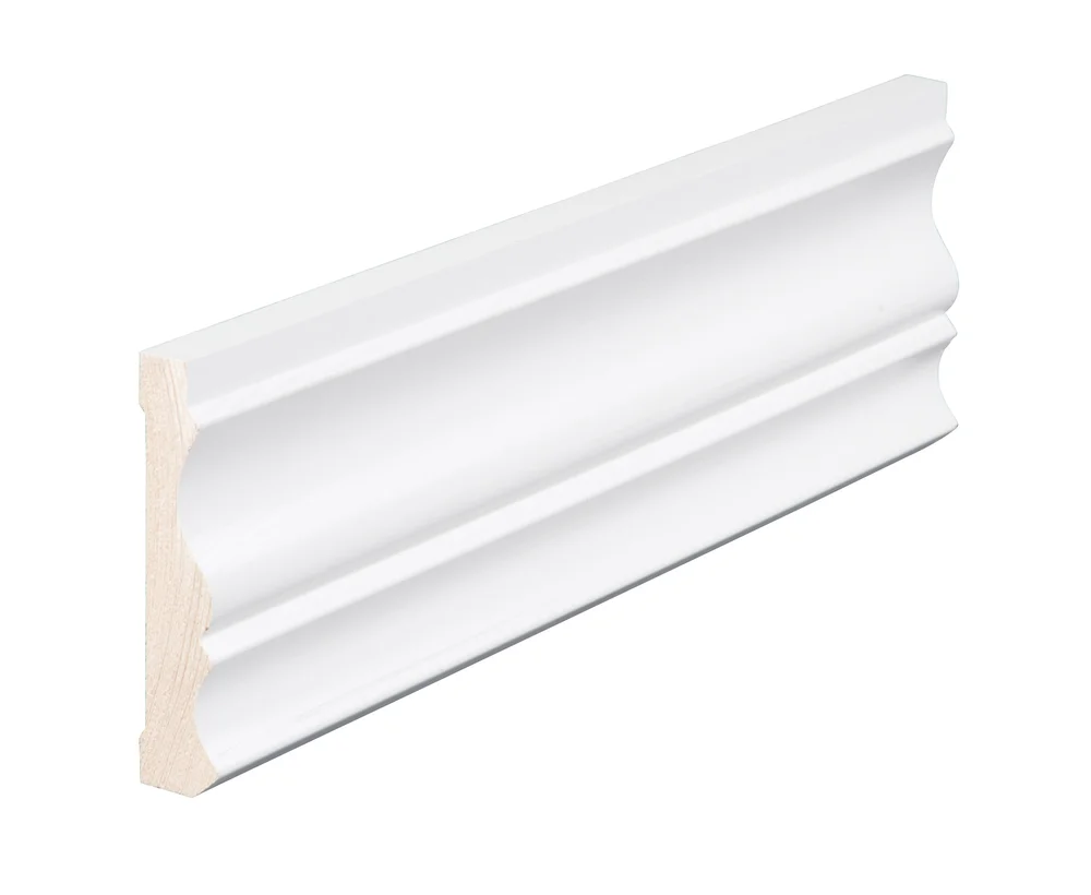 Karmlist furu malt profilert hvit bomull S0502-Y 21x95x4400 mm v:9974686
