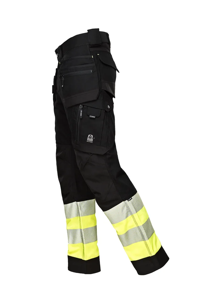 Bukse HI-VIZ Kl.1 Str 50 sort/gul v:5989319