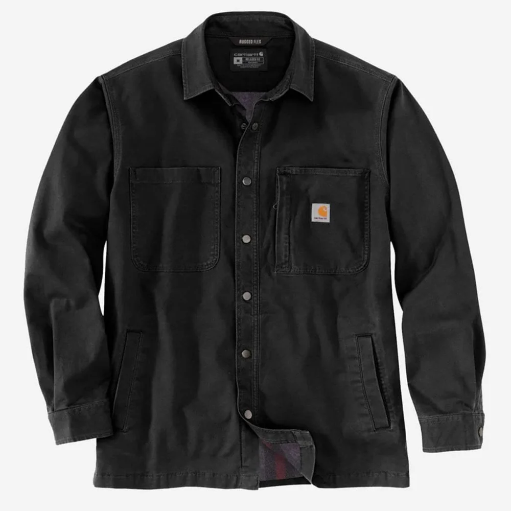 Carhartt Skjortejakke fôret, svart v:1301924
