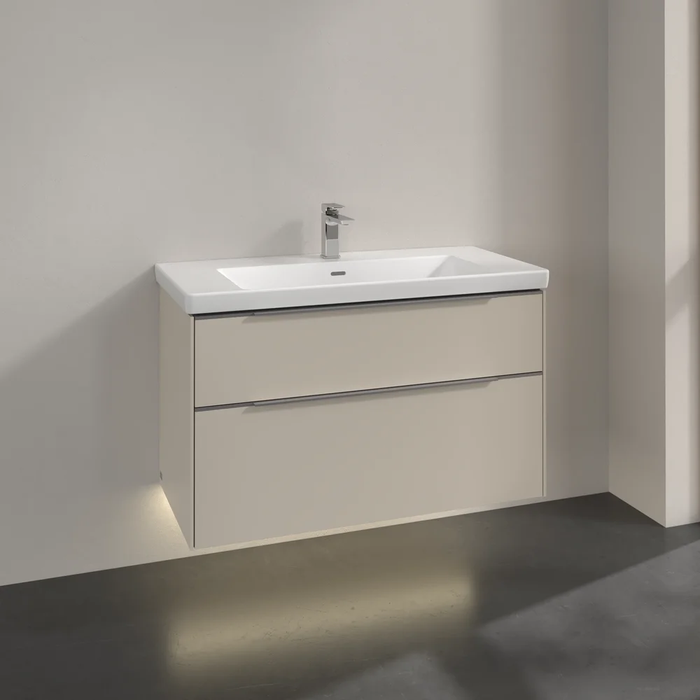 V&B SUBWAY 3.0 SERVANTSKAP 97X57 CASHMERE GREY M/LYS HÅNDTAK I KROM v:4916486