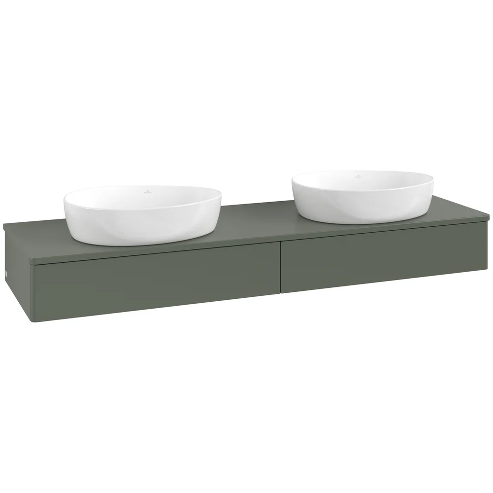 V&B ANTAO SERVANTSKAP 2 SKUFFER GLATT 1600X190X500 FOR 2 SERV. U/KRANHULL GRØNN v:7836596