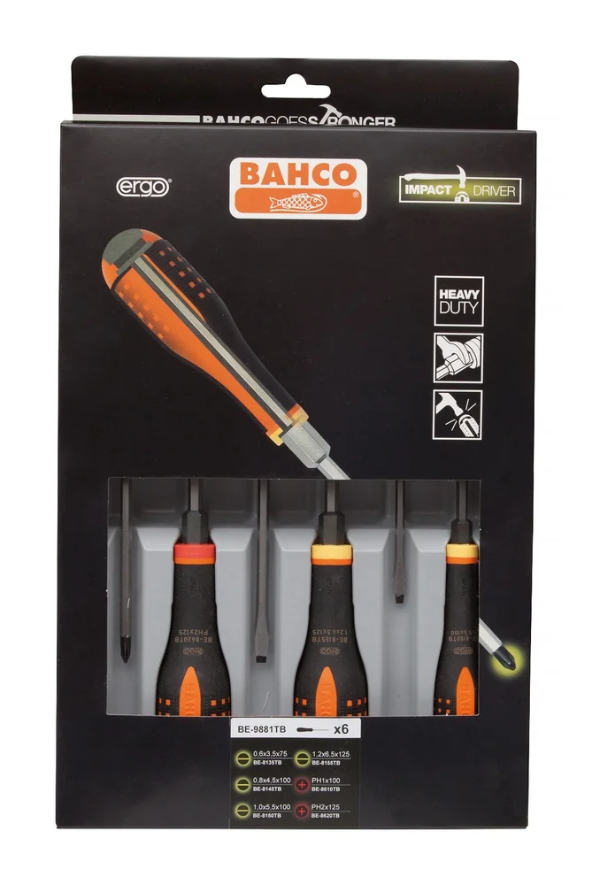Bahco Skrutrekkersett BE-9881TB, 6 deler v:5271689