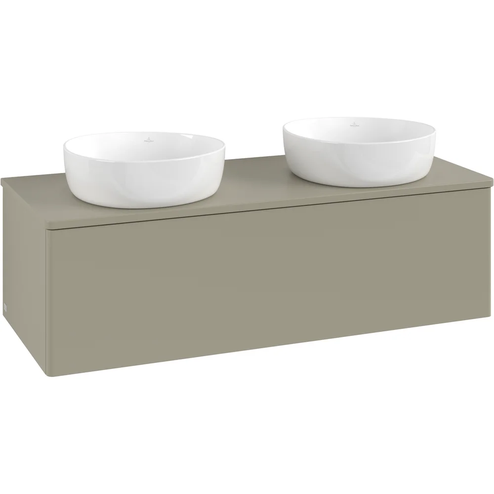 V&B ANTAO SERVANTSKAP 1 SKUFF GLATT 1200X360X500 FOR 2 SERV. U/KRANHULL M/LYS STENGRÅ v:8819349