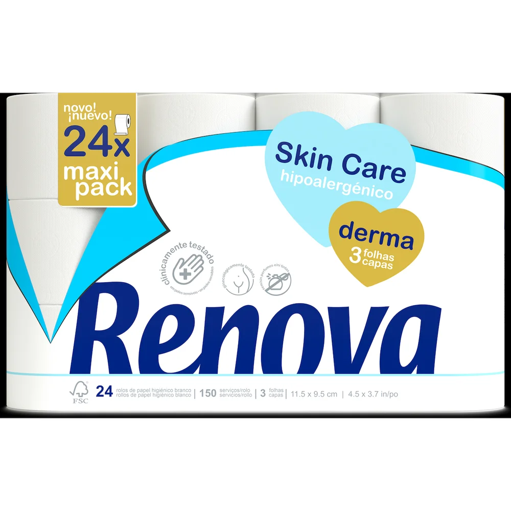 RENOVA TOALETTPAPIR SKINCARE DERMA 24 RULLER v:7691249