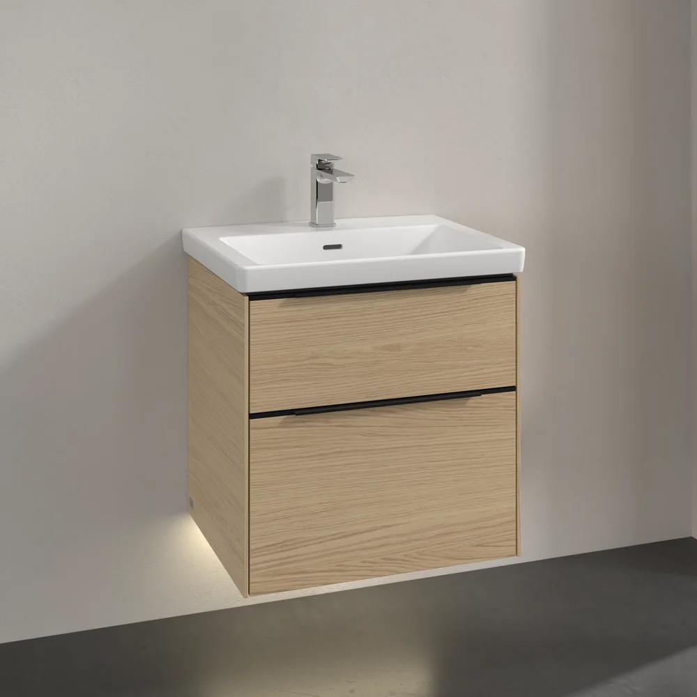 V&B SUBWAY 3.0 SERVANTSKAP 57X47 ARIZONA OAK M/LYS HÅNDTAK I VOLCANO BLACK v:2207040