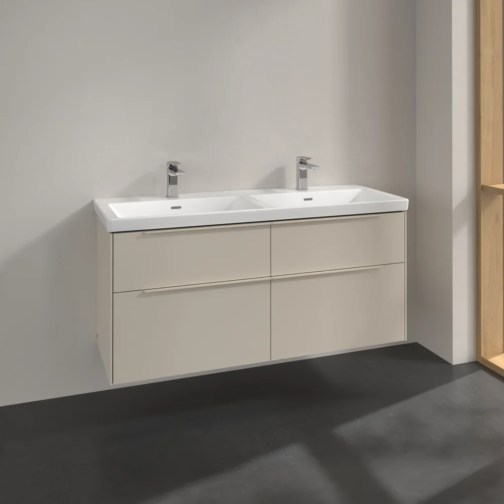 V&B SUBWAY 3.0 SERVANTSKAP 127X57 F/DOBBEL SERVANT CASHMERE GREY HÅNDTAK I MØBELETS FARGE v:2646171