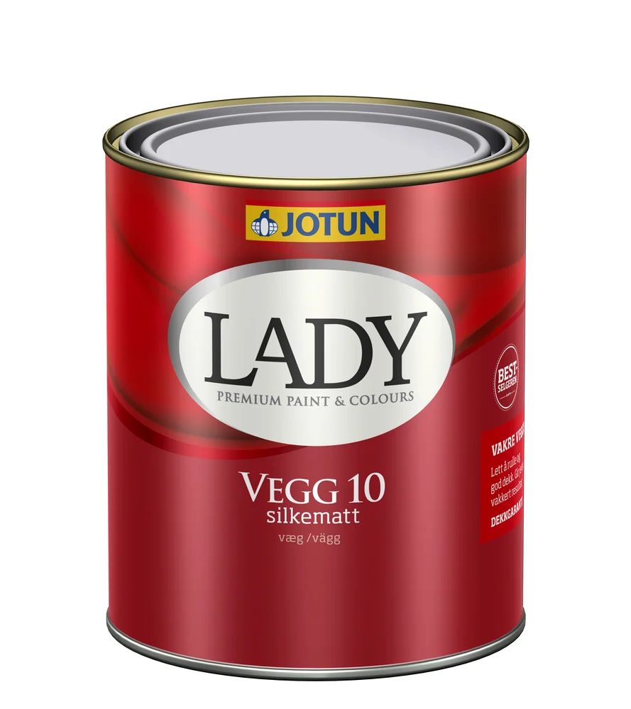 Jotun LADY Vegg silkematt hvit 0,68 l – maling til vegg og tak v:1192375