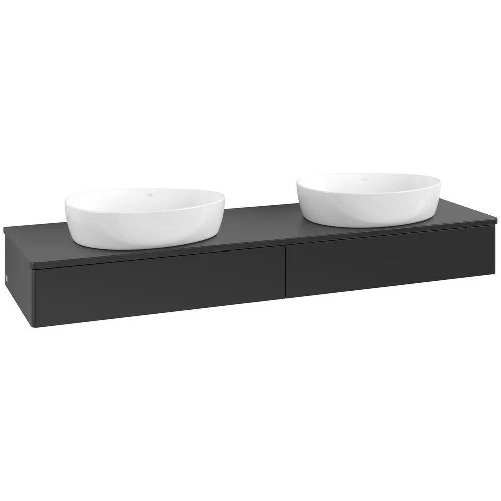 V&B ANTAO SERVANTSKAP 2 SKUFFER GLATT 1600X190X500 FOR 2 SERV. U/KRANHULL MATT SORT v:6595970