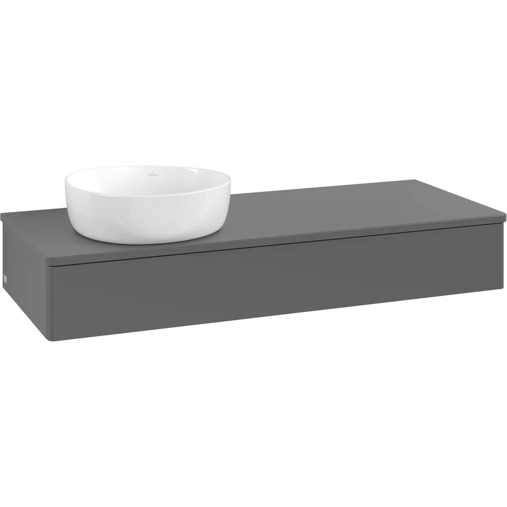 V&B ANTAO SERVANTSKAP 1 SKUFF GLATT 1200X190X500 VENSTRE M/KRANHULL M/LYS ANTRASITT v:9860366