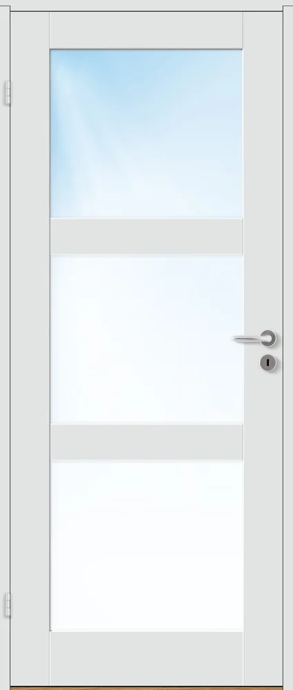Innerdør 100x210 Stil 3 med glass hvit v:5250898