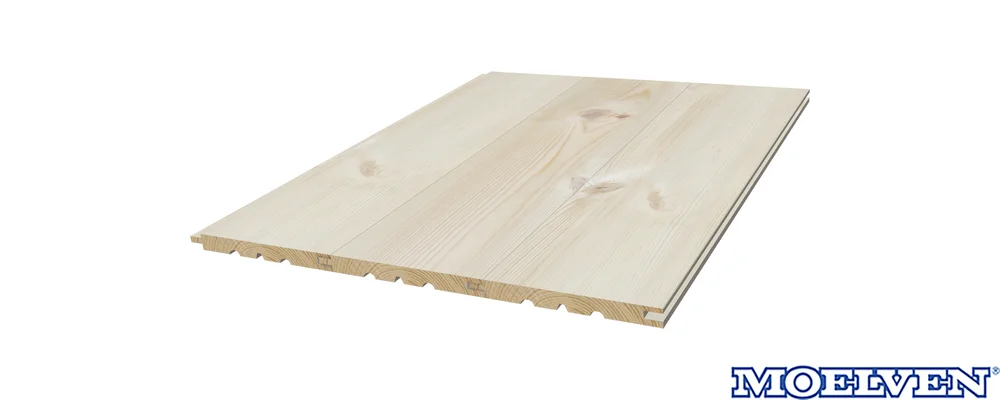 Moelven glattpanel ubehandlet furu 14×120 mm v:3799719