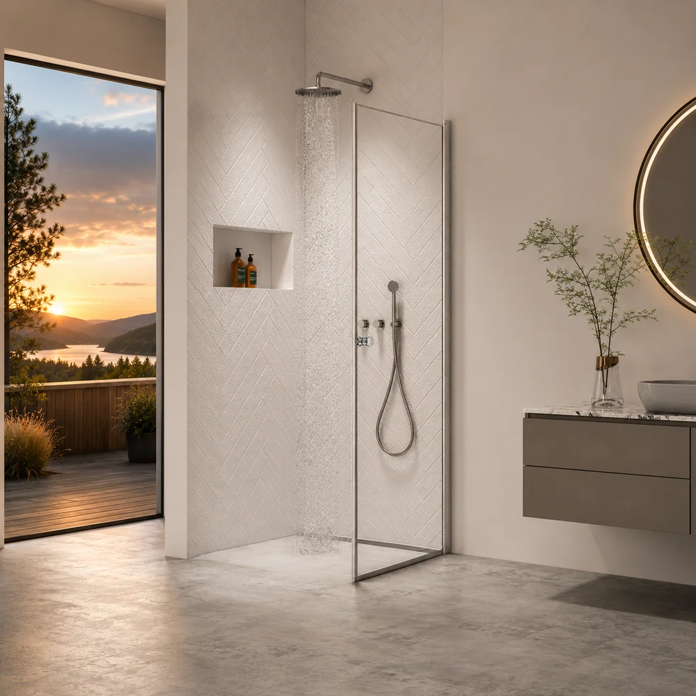 INNOVATION LUSSO DUSJDØR 100X195 CM KROM 8MM v:1361329