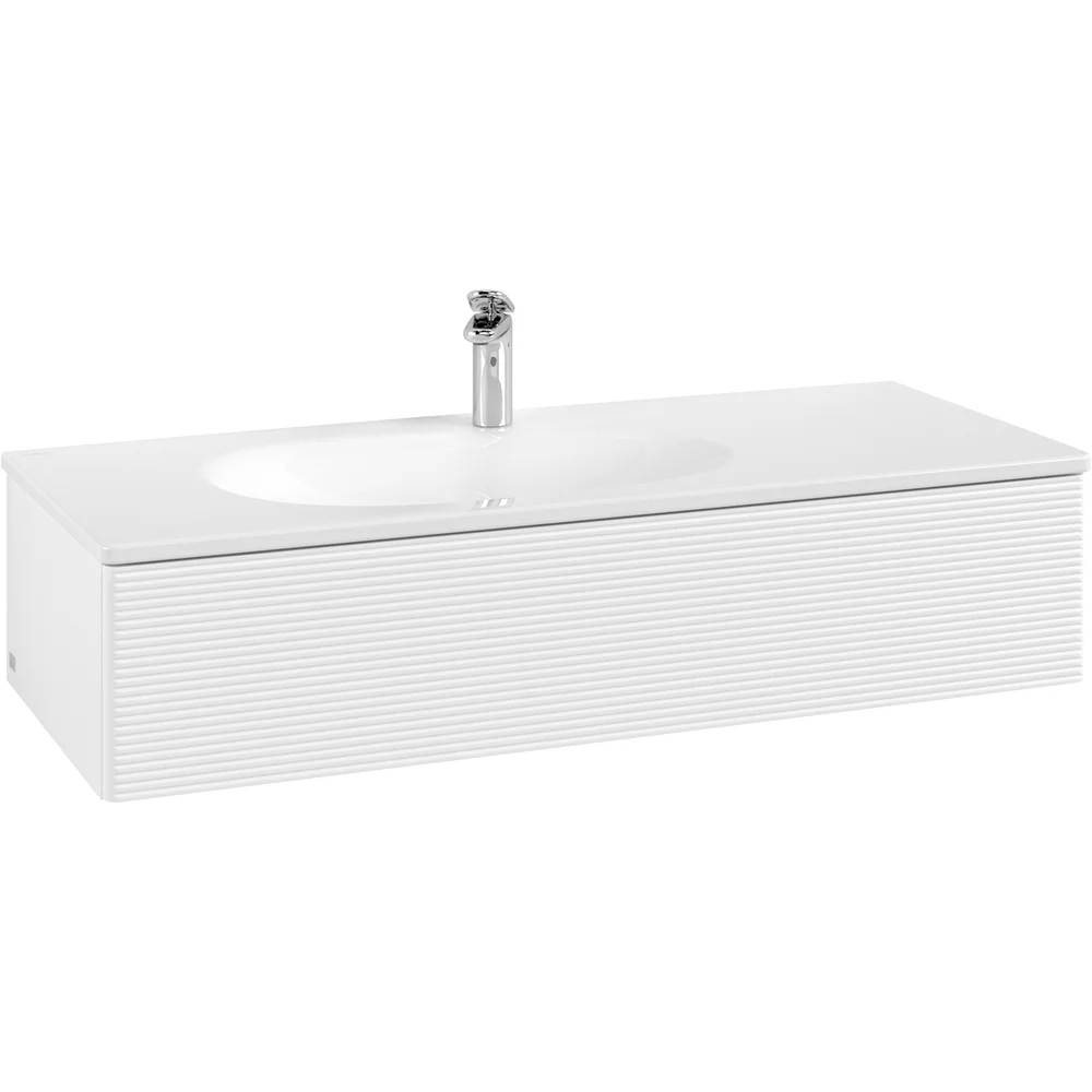 V&B ANTAO SERVANTSKAP 1 SKUFF RILLET 1188X256X493 VENSTRE M/LYS MATT HVIT v:8823226