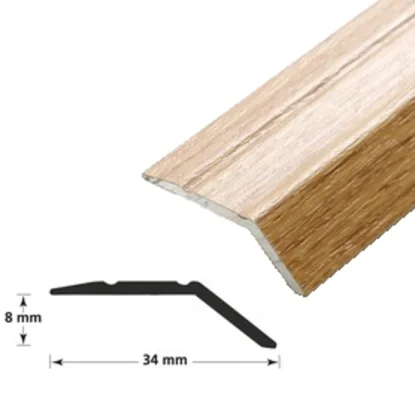 Nivålist nr 6 selvklebende aluminium 2 meter eik v:3784260