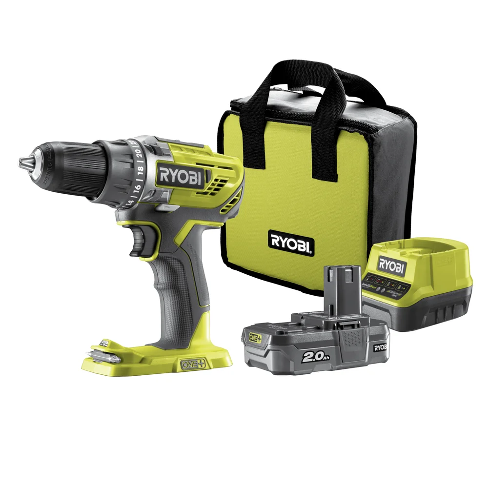 Bor-/skrutrekker R18DD3-120S One+ 18V m/batteri og lader v:2866573 Bor-/skrutrekker R18DD3-120S One+ 18V m/batteri og lader v:2866573