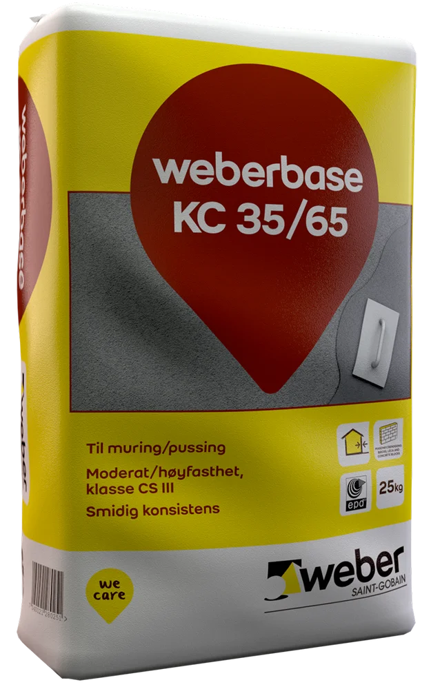 Mørtel til muring/pussing KC 35/65 25 kg plastsekk v:9813829 Mørtel til muring/pussing KC 35/65 25 kg plastsekk v:9813829