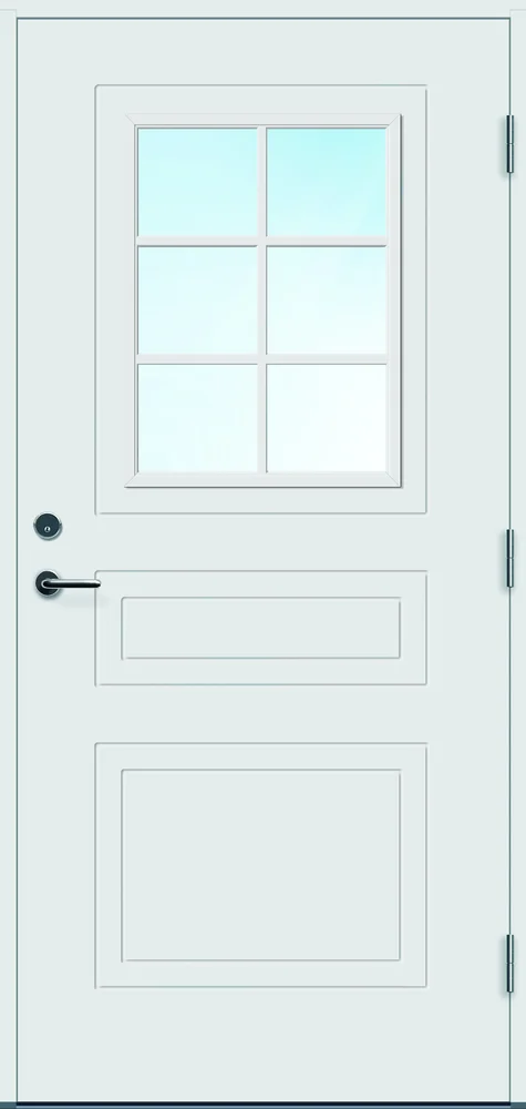 Ytterdør 100×200 Stryn med glass hvit høyre v:7764222 Ytterdør 100×200 Stryn med glass hvit høyre v:7764222
