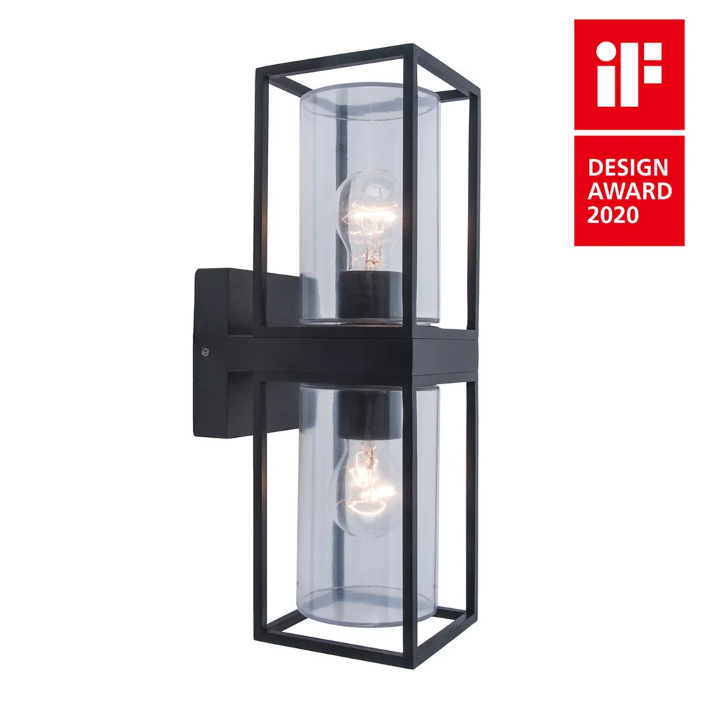 LUTEC TRADITION FLAIR VEGGLAMPE DOBBEL MATT SORT v:3274349 LUTEC TRADITION FLAIR VEGGLAMPE DOBBEL MATT SORT v:3274349