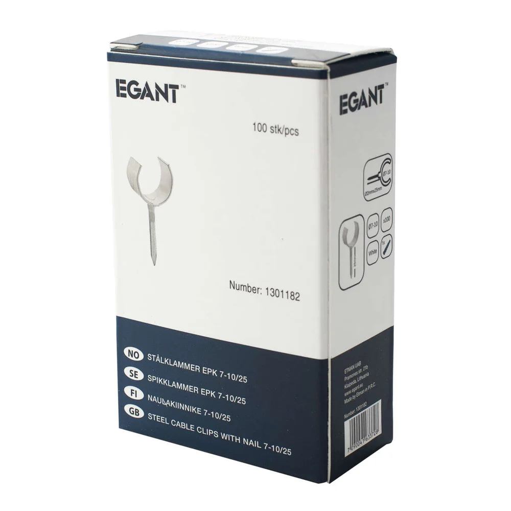 Egant 7-10 stålklammer 100-pk v:4546322