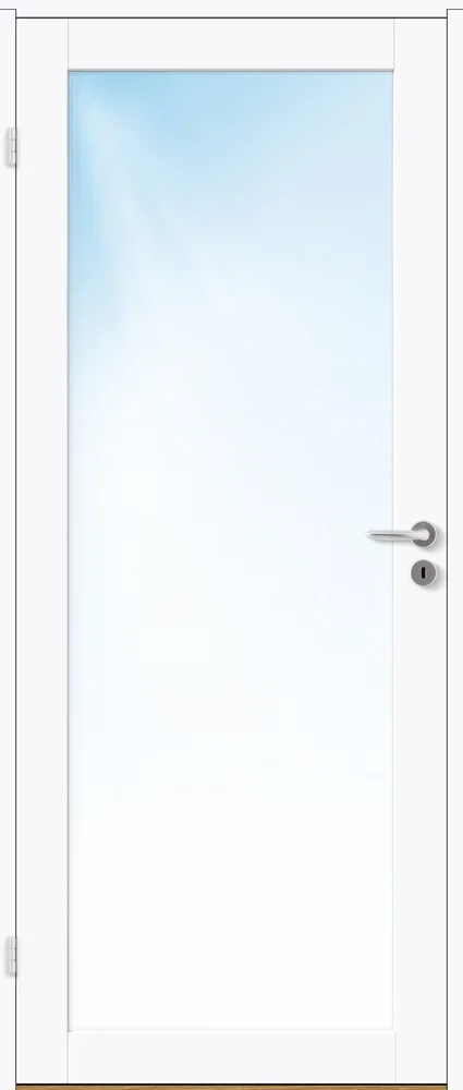 Skyvedør Base 1 med glass klassisk hvit 70x200 cm v:6229461