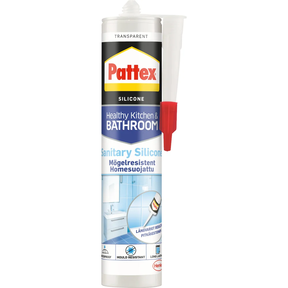 PATTEX SILIKONFUGE SANITET TRANSPARENT 280ML v:5805940 PATTEX SILIKONFUGE SANITET TRANSPARENT 280ML v:5805940