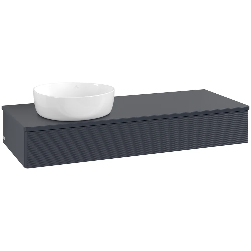 V&B ANTAO SERVANTSKAP 1 SKUFF RILLET 1200X190X500 VENSTRE U/KRANHULL BLÅ v:7911964