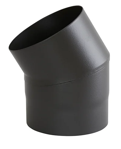 Røykrør Ø150 sort matt emalje,1,1mm 30gr kne uten luke v:8884855 Røykrør Ø150 sort matt emalje,1,1mm 30gr kne uten luke v:8884855