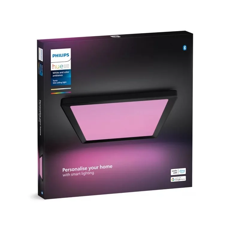 Philips Hue Takarmatur tento HUE, WCA, firkantet, 40×40 cm, 15,4W, svart. v:2217556