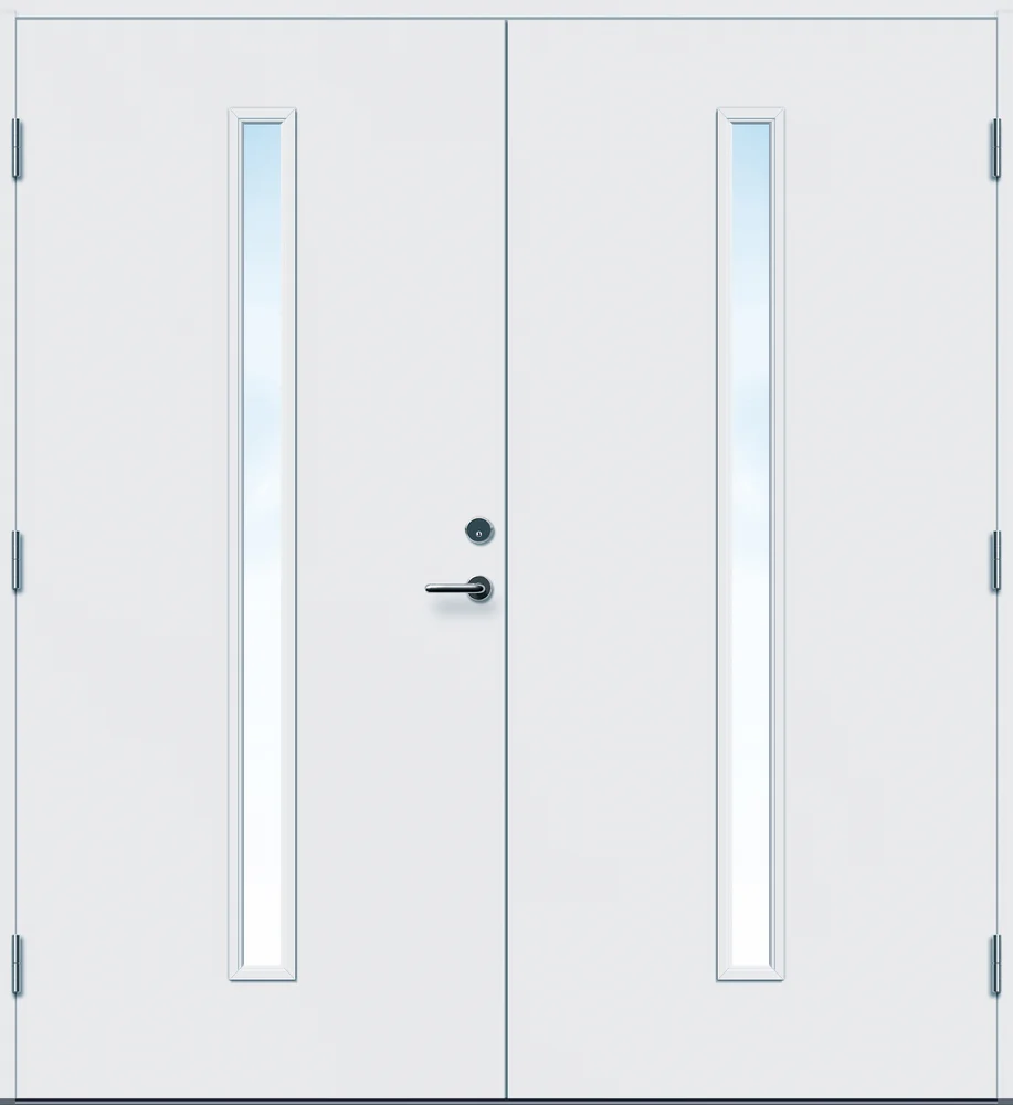 Ytterdør tofløyet Hovdeby frostet glass hvit venstre 160x200 cm v:3708470