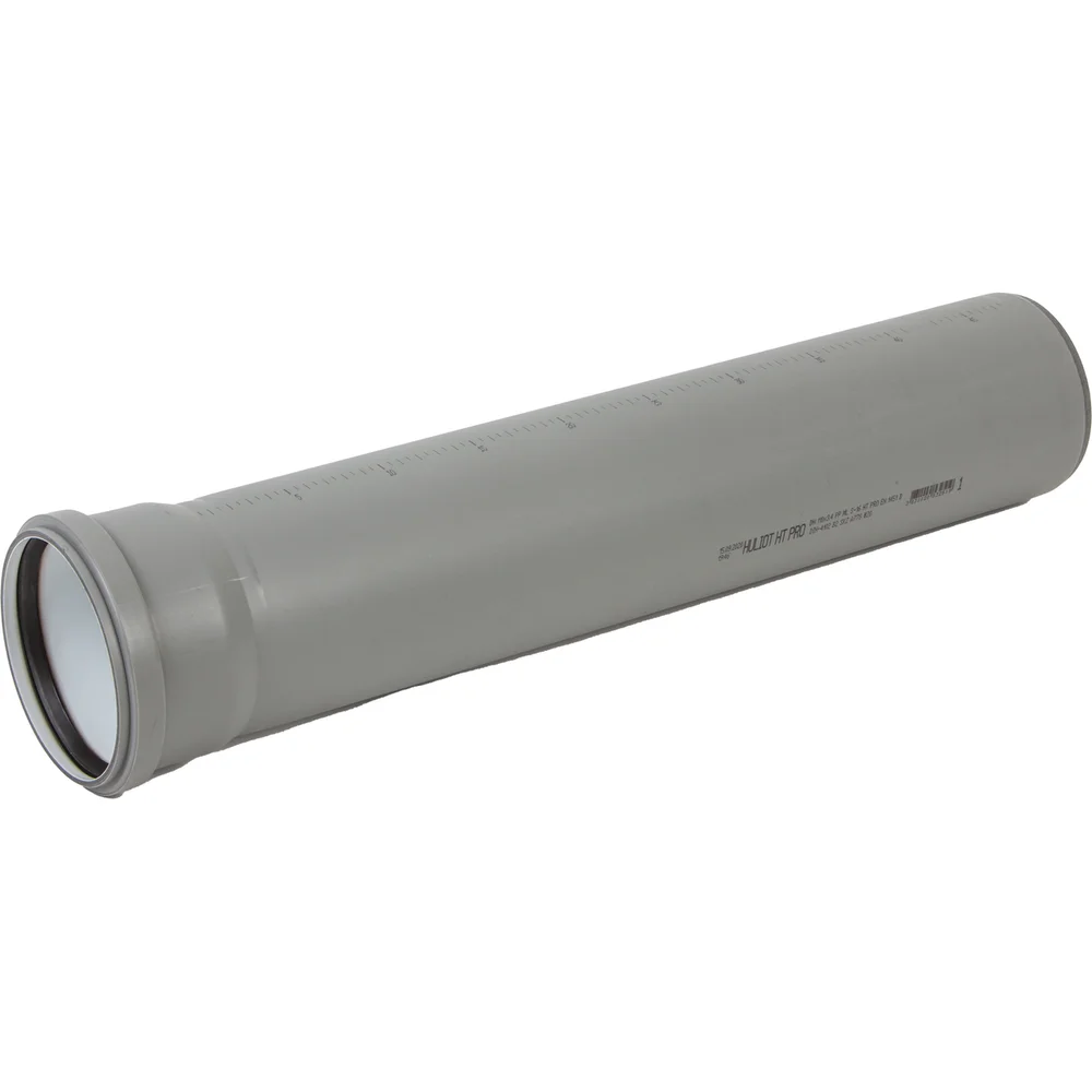HT PRO AVLØPSRØR M/MUFFE Ø50 2000 MM GRÅ v:2934979
