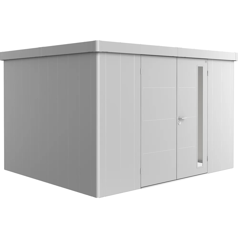BIOHORT REDSKAPSBOD NEO 3D DOBBELDØR SØLV METALLIC v:6270287