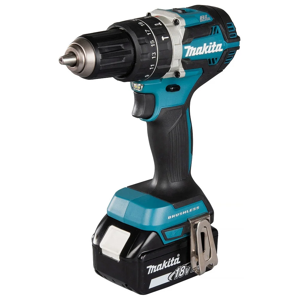 Makita Slagboremaskin LXT DHP484RTJ, inkl. 2 stk 5,0Ah-batterier, lader & Makpac. v:6576556