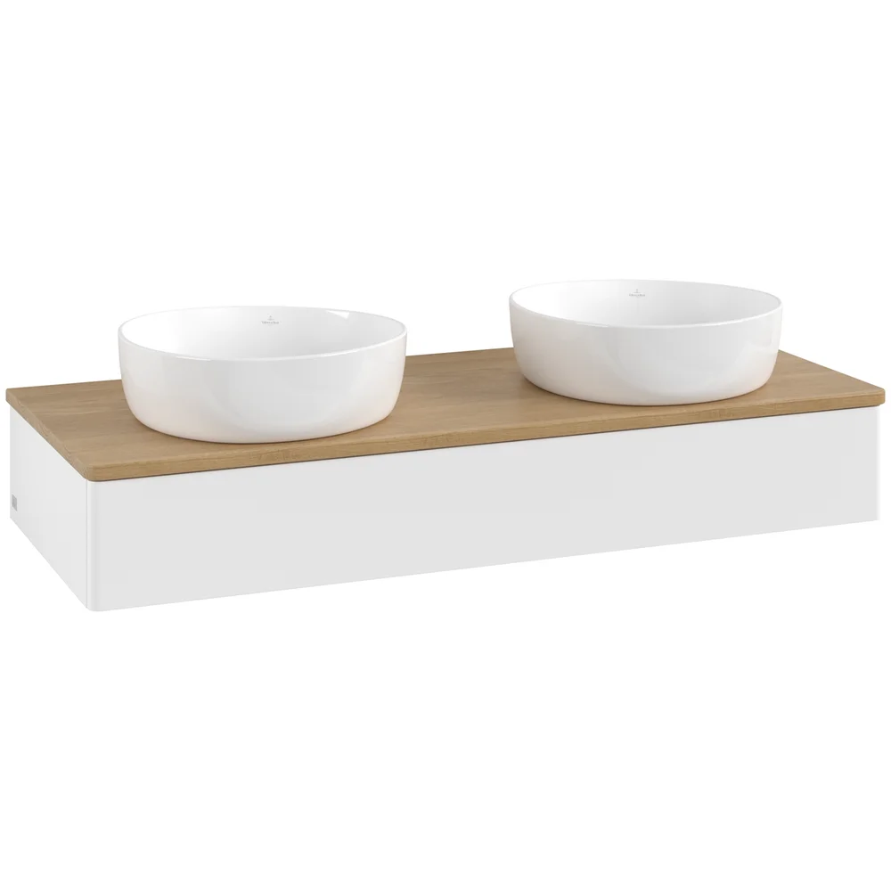 V&B ANTAO SERVANTSKAP 1 SKUFF GLATT 1200X190X500 FOR 2 SERV. U/KRANHULL MATT HVIT/EIK v:4493878 V&B ANTAO SERVANTSKAP 1 SKUFF GLATT 1200X190X500 FOR 2 SERV. U/KRANHULL MATT HVIT/EIK v:4493878