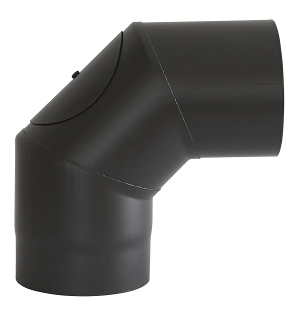 Røykrør kne Ø150 mm 90° 3-delt med luke v:5163875