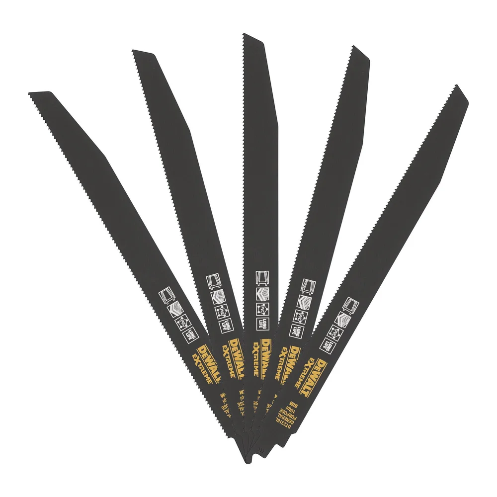 Dewalt Tigersågsblad för trä, metall, trä med spik & plast, DT2316L-QZ, 305 mm, 5-pack v:3632140