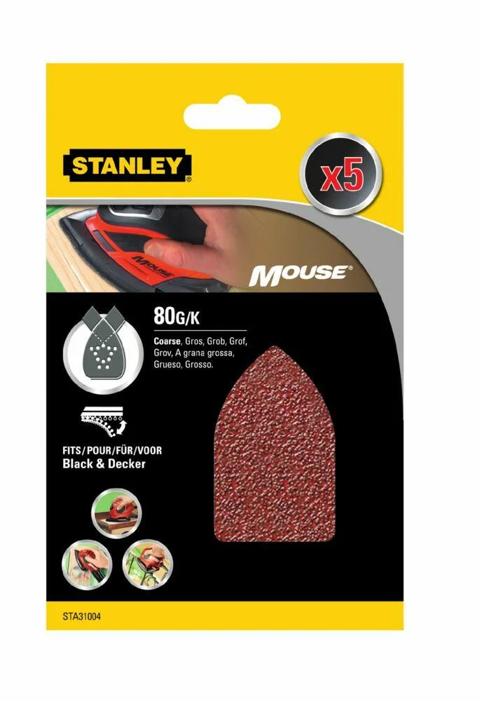Stanley STA31004 Mouse slipepapir 5-pk v:5570818